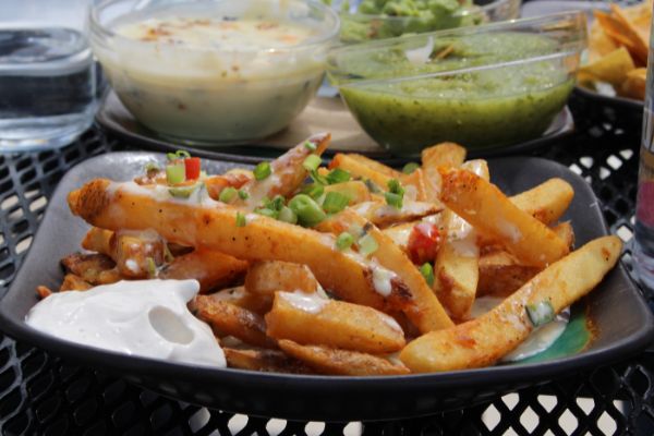 Queso Cheese Fries at Denver Rooftop Bar & Restaurant